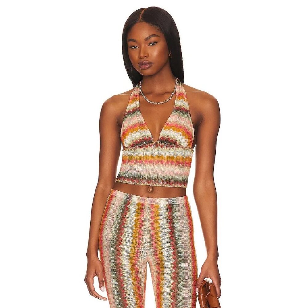 Only Hearts Sierra Halter Bralette Lined in Sunset Stripe